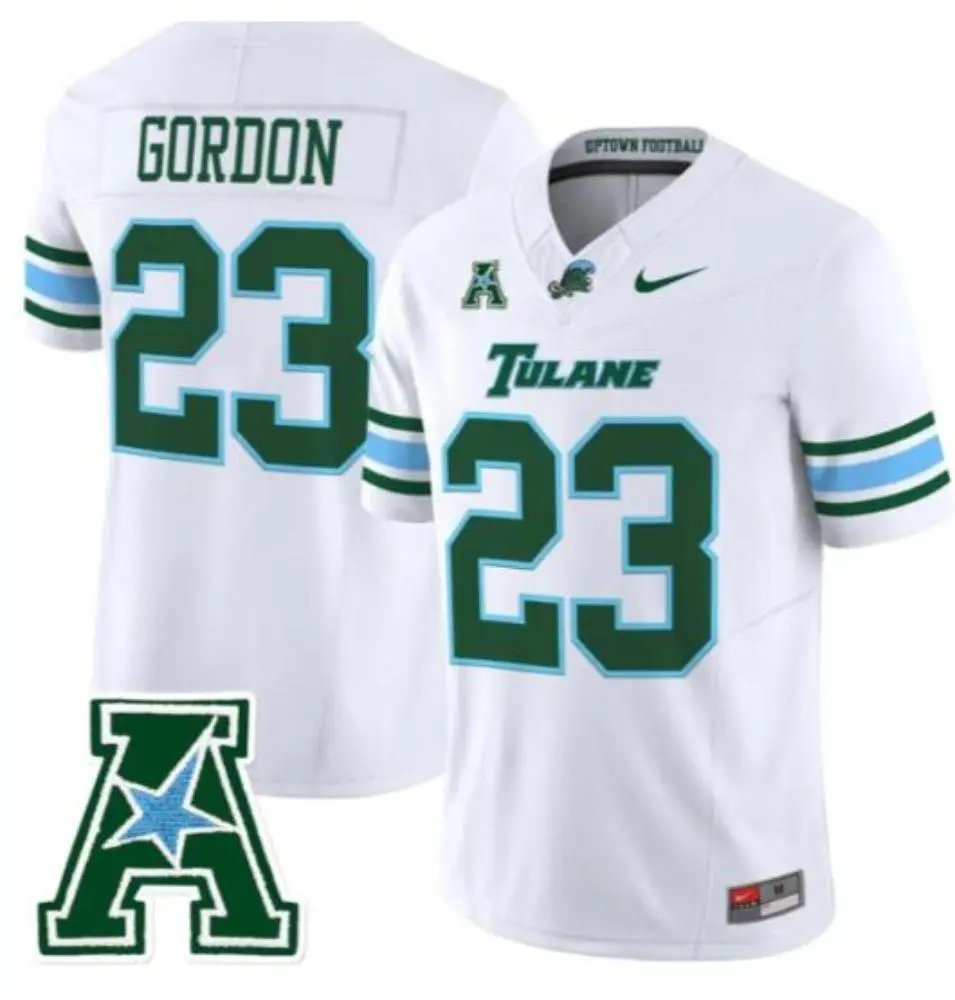 Tulane Green Wave #23 Javin Gordon 2025 White Football Game Jersey
