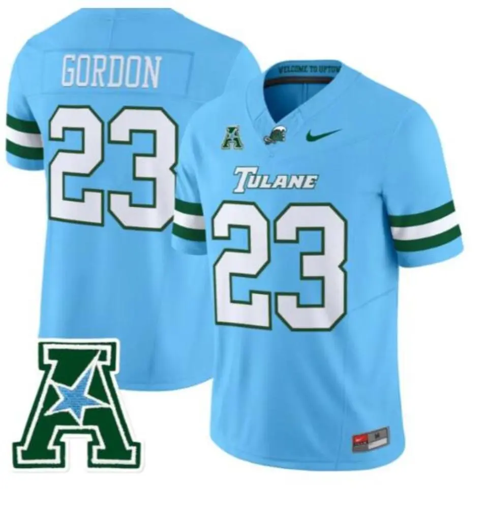 Tulane Green Wave #23 Javin Gordon 2025 Blue Football Game Jersey