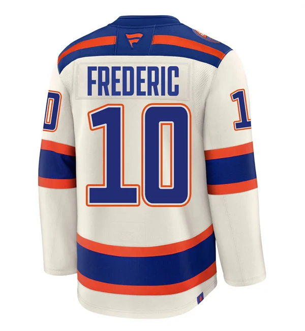 Men's Edmonton Oilers #10 Trent Frederic Cream Alternate Oil Country Jersey
