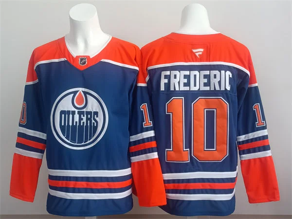 Men's Edmonton Oilers #10 Trent Frederic Fanatics Home Royal Premium Jersey