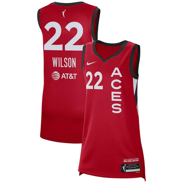 Unisex Las Vegas Aces #22 A'ja Wilson Red Rebel Edition Player Jersey