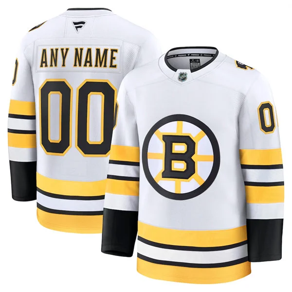 Boston Bruins Custom Fanatics 2025 Away White Premium Jersey