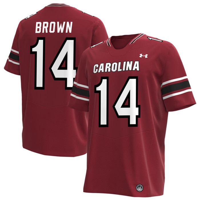 South Carolina Gamecocks #14 Jared Brown Garnet Football Game Jersey