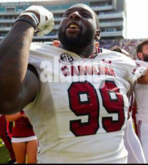 South Carolina Gamecocks # 99 Gabriel Brownlow-Dindy White Football Game Jersey