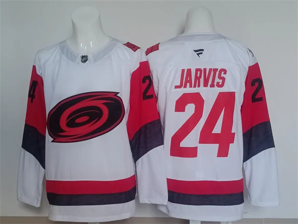 Men's Carolina Hurricanes #24 Seth Jarvis Fanatics 2025 White Away Premium Player Jersey