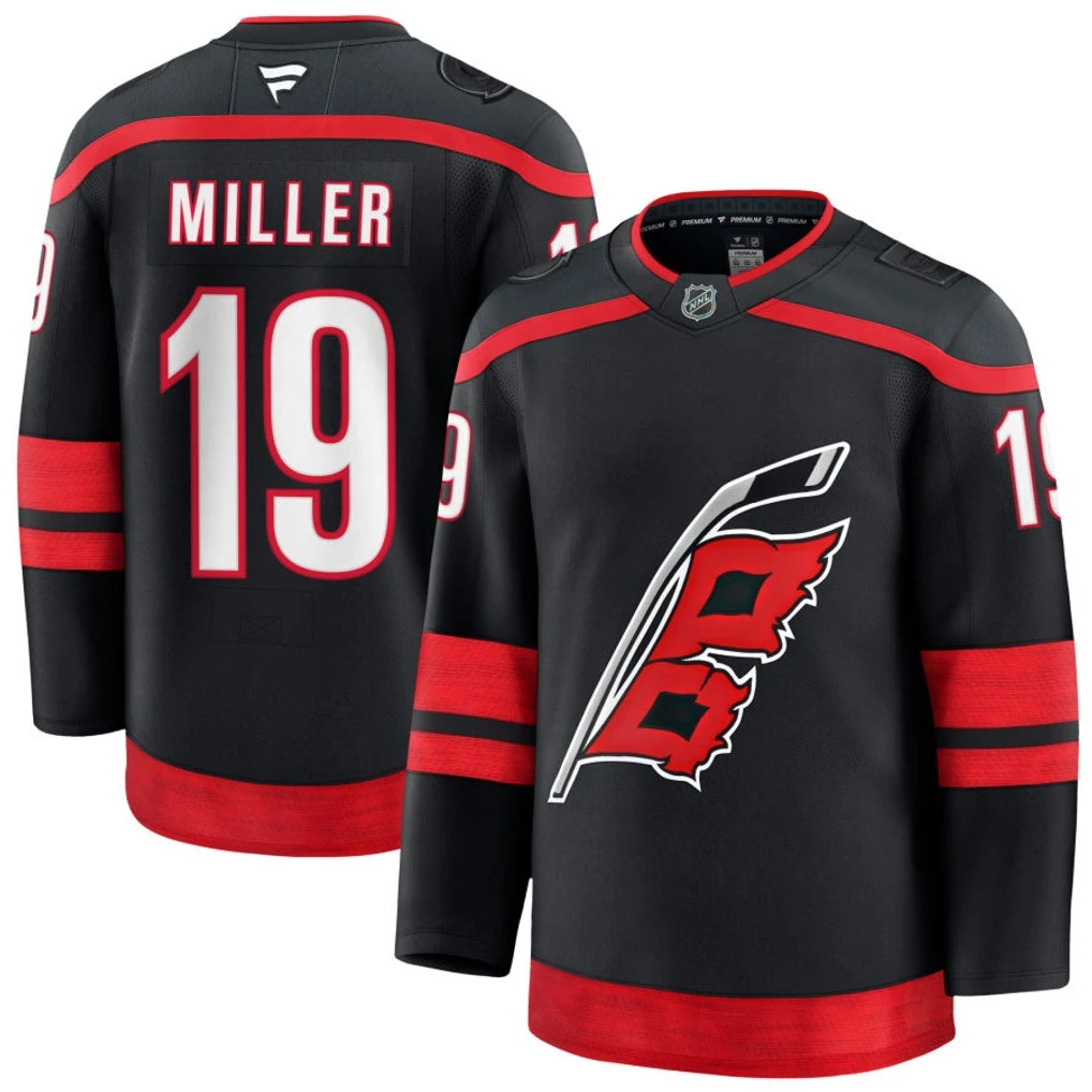 Men's Carolina Hurricanes #19 K'Andre Miller Fanatics Black Home Player Jersey