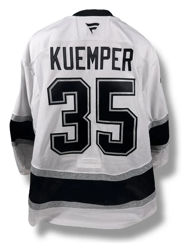 Mens Los Angeles Kings #35 Darcy Kuemper Fanatics White Away Premium Player Jersey