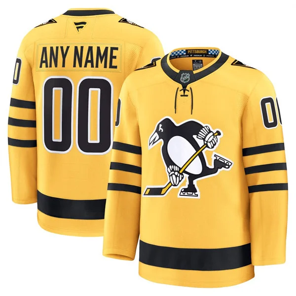 Pittsburgh Penguins Custom Fanatics Gold Alternate Premium Player Jersey