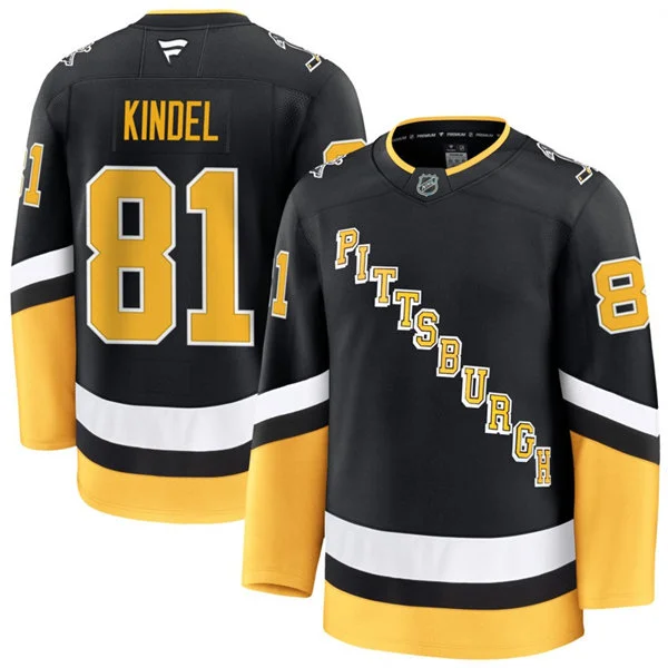 Mens Pittsburgh Penguins #81 Benjamin Kindel Fanatics Black Alternate Throwback Jersey