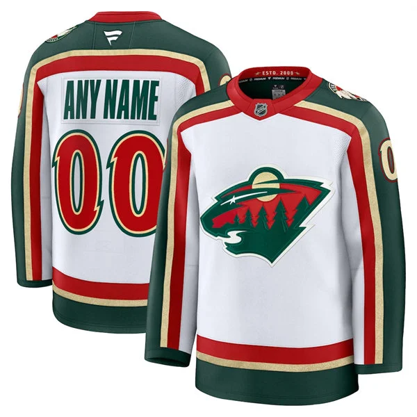 Minnesota Wild Custom Fanatics White 25th Anniversary Premium Jersey