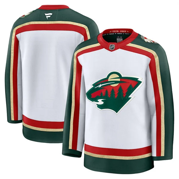 Men's Minnesota Wild Blank Fanatics White 25th Anniversary Team Jersey