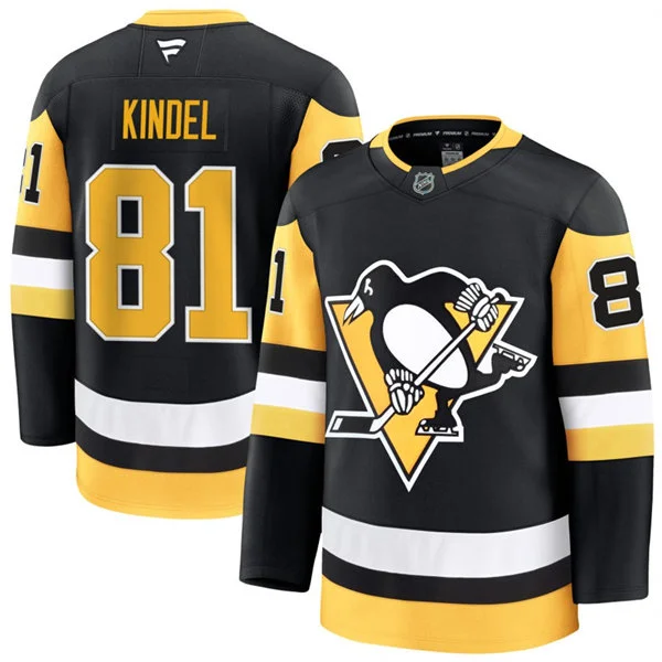 Mens Pittsburgh Penguins #81 Benjamin Kindel Fanatics Home Black Premium Player Jersey