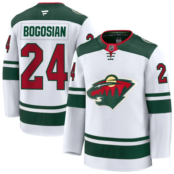Men's Minnesota Wild #24 Zach Bogosian Fanatics Away White Premium Player Jersey