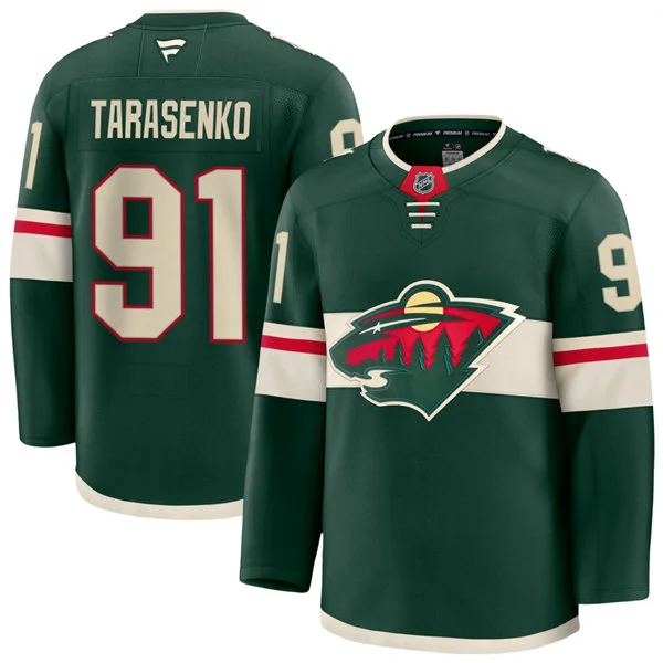 Men's Minnesota Wild #91 Vladimir Tarasenko Fanatics Home Green Premium Player Jersey
