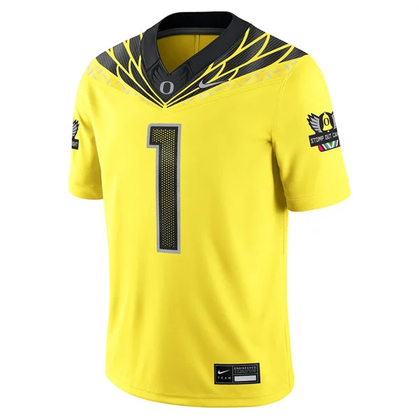 Mens Oregon Ducks #1 Dakorien Moore 2025 BIG Ten Alternate Game Football Jersey Yellow 