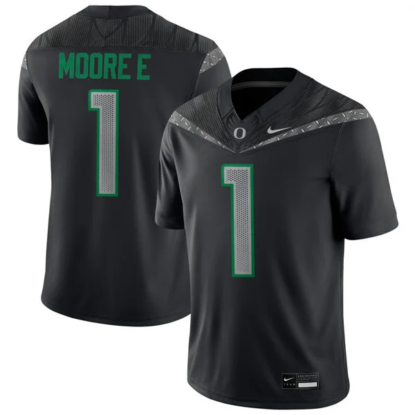 Mens Oregon Ducks #1 Dakorien Moore 2025 Black GENERATION O FLY ERA F.U.S.E. Limmited Football Game Jersey