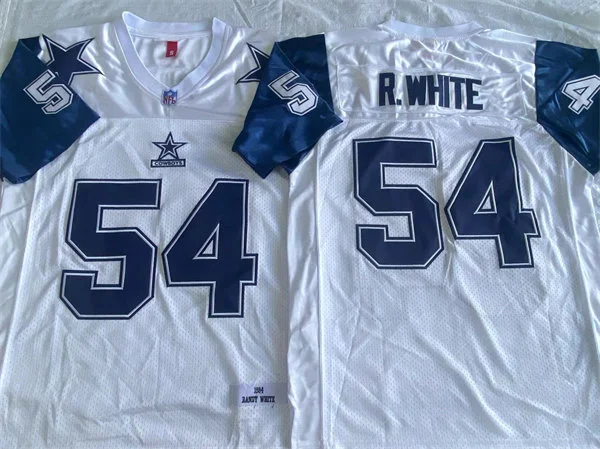 Mens Dallas Cowboys #54 Randy White White Thanksgivings 75TH Throwback Jersey