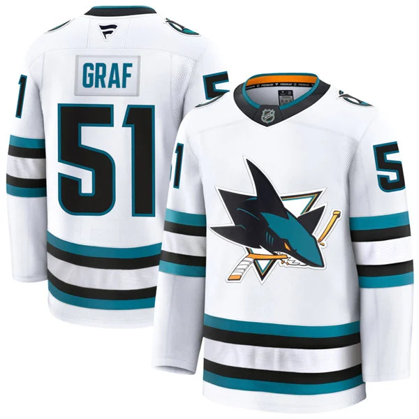 Mens San Jose Sharks #51 Collin Graf Fanatics White Away Premium Jersey