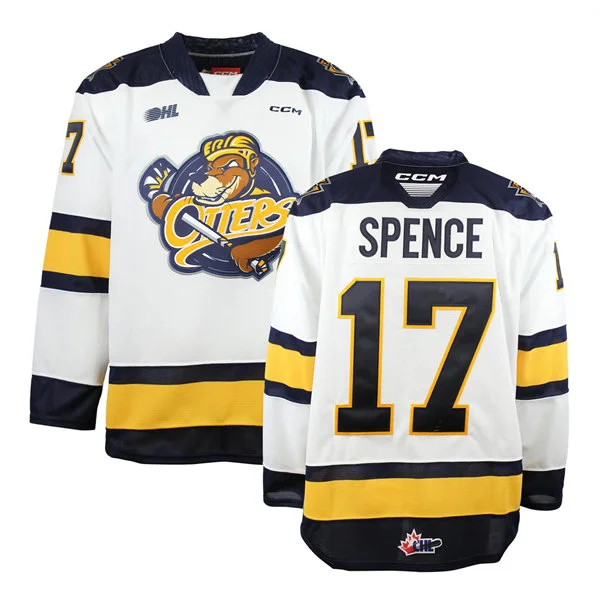 Erie Otters #17 Malcolm Spence CCM 2024 White Jersey