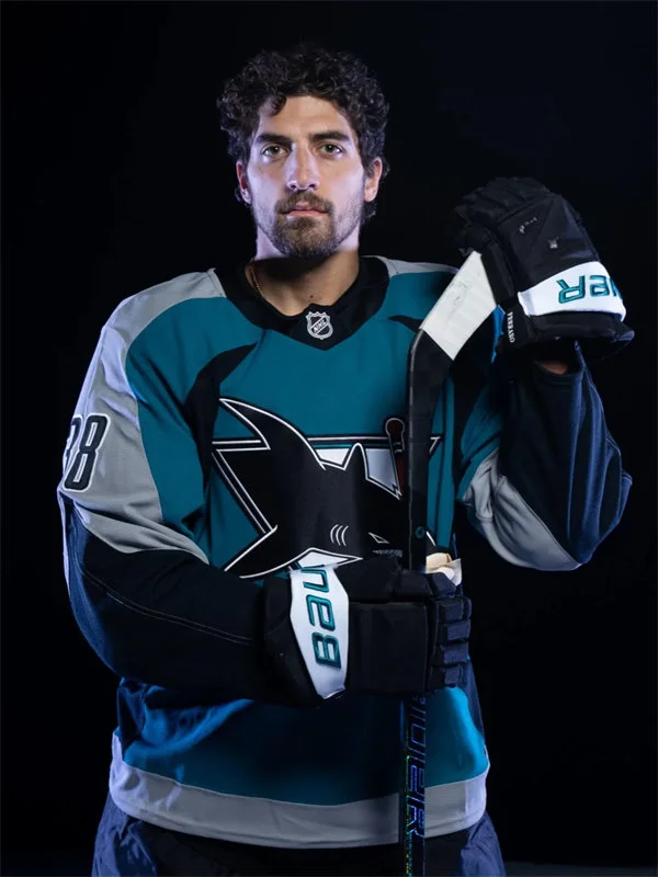 Mens San Jose Sharks #38 Mario Ferraro Fanatics Teal Alternate Heritage 2.0 Premium Player Jersey