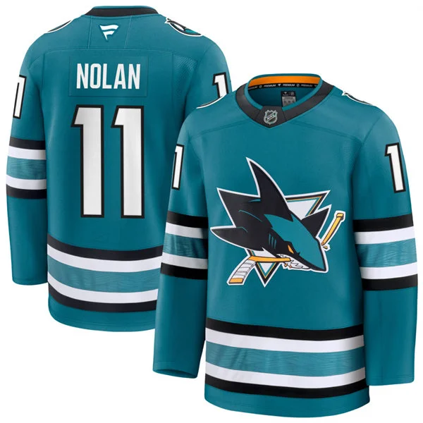 Mens San Jose Sharks Retired Player #11 Owen Nolan Fanatics Home Teal Player Jersey