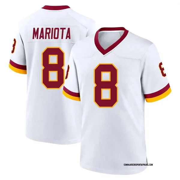 Mens Washington Commanders #8 Marcus Mariota White REDSKINS ERA Retro Nike Vapor F.U.S.E. Limited Jersey