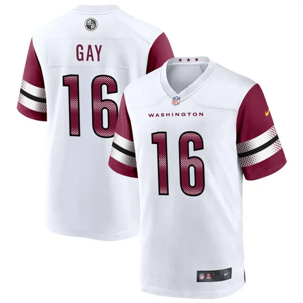Mens Washington Commanders #16 Matt Gay Nike White Away Vapor Limited Jersey