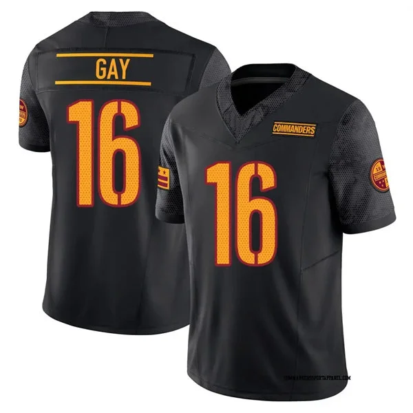 Mens Washington Commanders #16 Matt Gay Black Alternate Vapor Limited Jersey