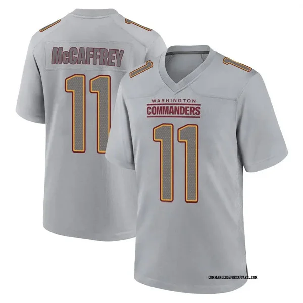 Mens Washington Commanders #11 Luke McCaffrey Gray Atmosphere Fashion Game jersey
