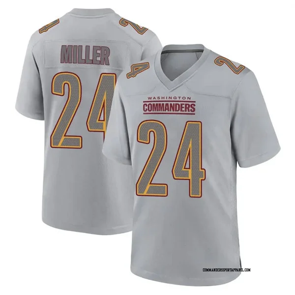Mens Washington Commanders #24 Von Miller Gray Atmosphere Fashion Game jersey
