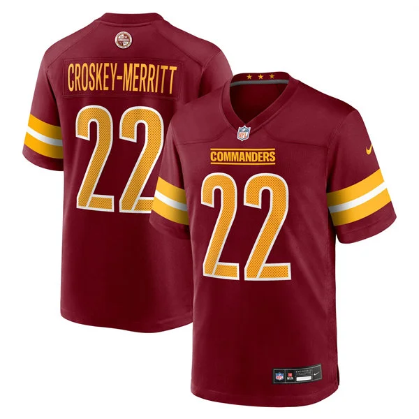 Mens Washington Commanders #22 Jacory Croskey-Merritt Nike Burgundy Team Color Vapor Limited Jersey