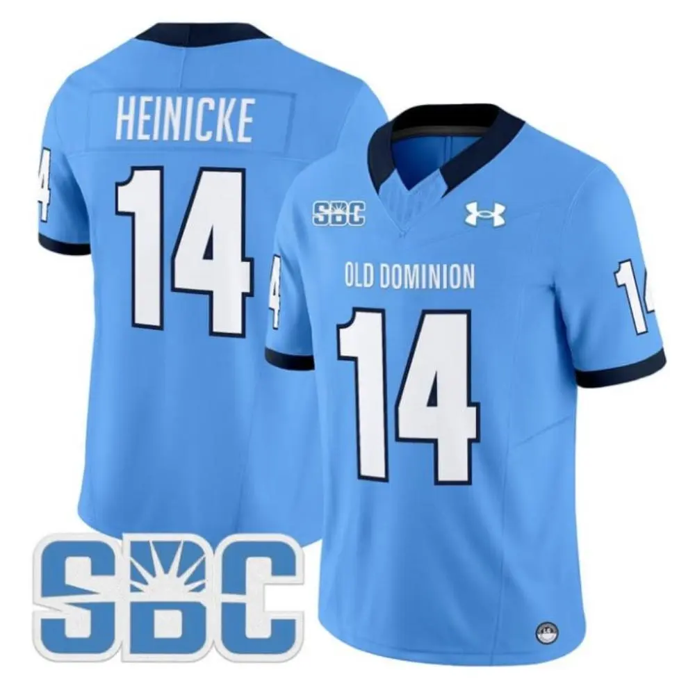 Old Dominion Monarchs #14 Taylor Heinicke 2025 Blue SBC College Football Jersey