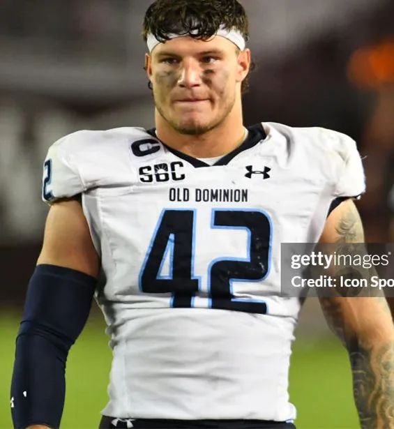 Old Dominion Monarchs #42 Jason Henderson 2025 White SBC College Football Jersey