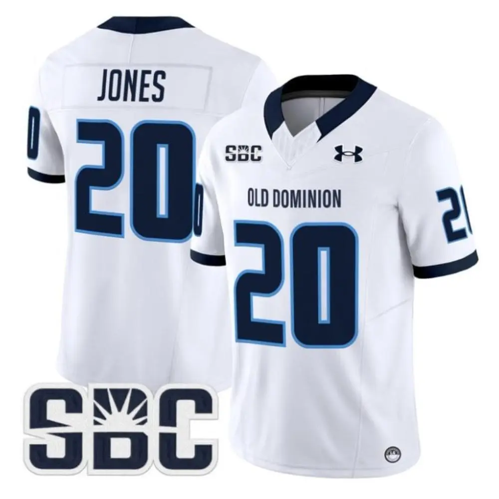 Old Dominion Monarchs #20 Trequan Jones 2025 White SBC College Football Jersey
