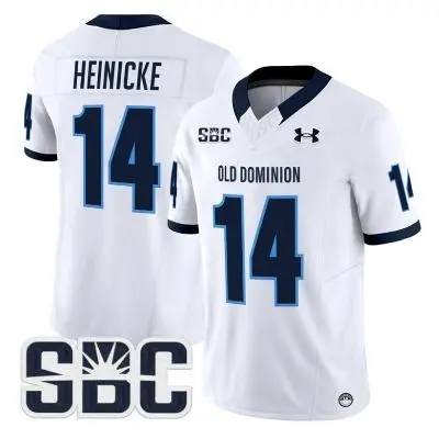 Old Dominion Monarchs #14 Taylor Heinicke 2025 White SBC College Football Jersey