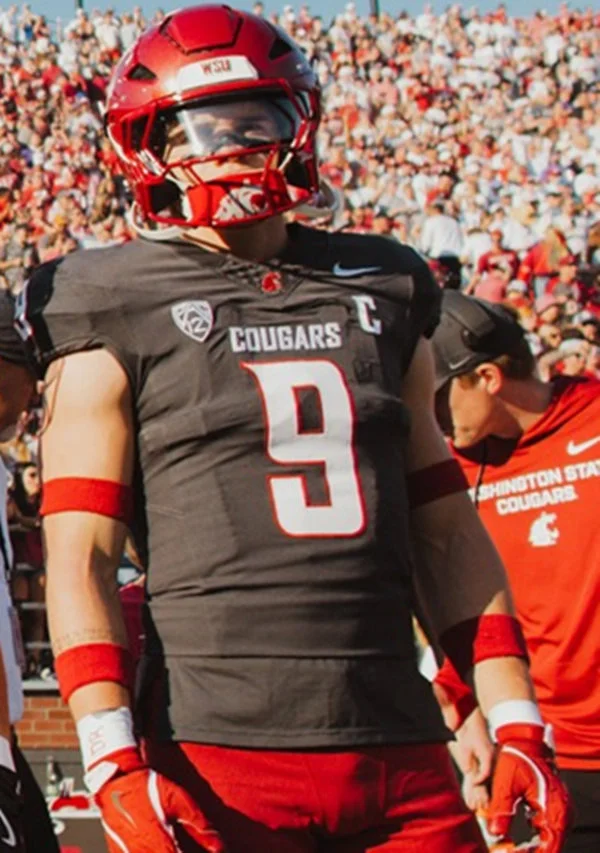 Washington State Cougars #9 Caleb Francl  2025 Charcoal Football Game Jersey
