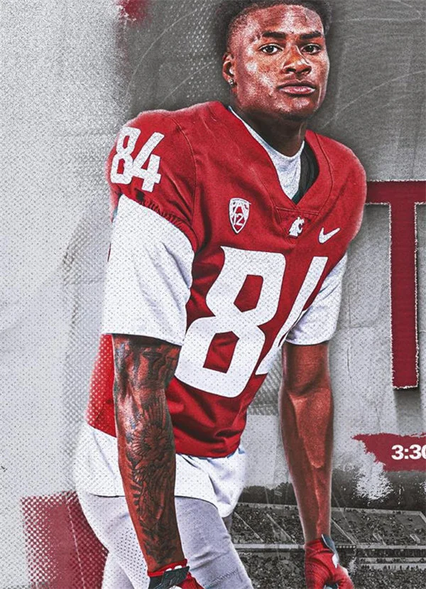 Washington State Cougars #84 LANDON WRIGHT 2025 Crimson Football Game Jersey