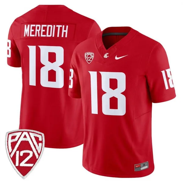 Washington State Cougars #18 Joshua Meredith 2025 Crimson Football Game Jersey