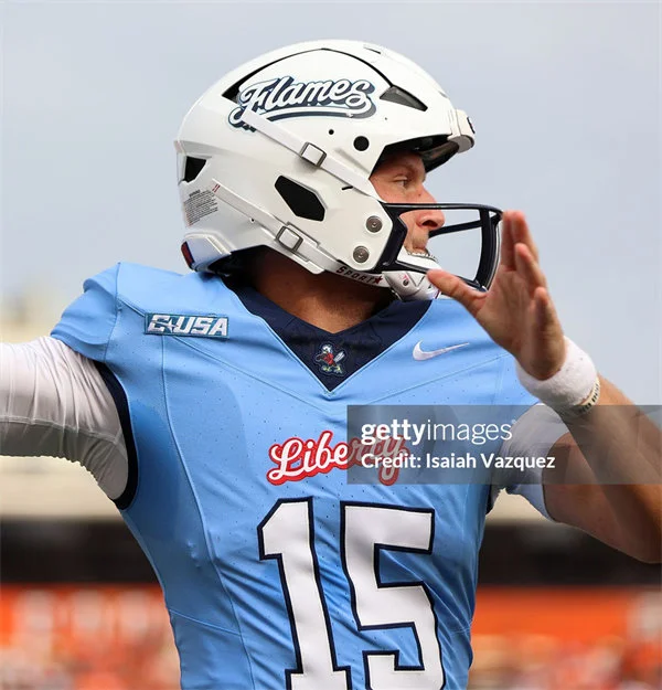 Liberty Flames #15 Ethan Vasko Nike 2025 Blue College Football Jersey
