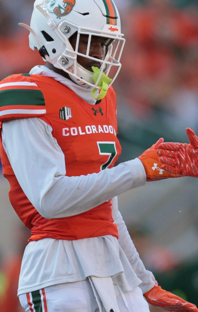 Colorado State Rams #7 Jackson Brousseau 2025 Orange College Football Game Jersey