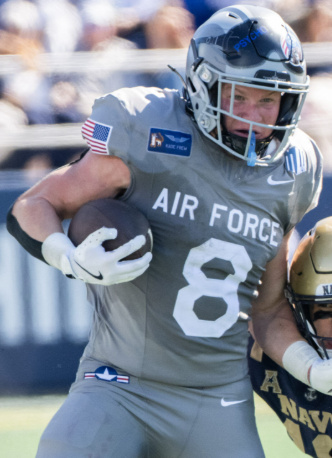 Air Force Falcons #8 Kade Frew Nike Gray APLS Fighting Falcon Collection Football Game Jersey