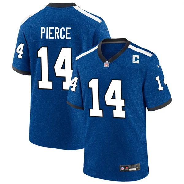 Mens Indianapolis Colts #14 Alec Pierce Royal Indiana Nights Alternate Vapor F.U.S.E. Limited Jersey