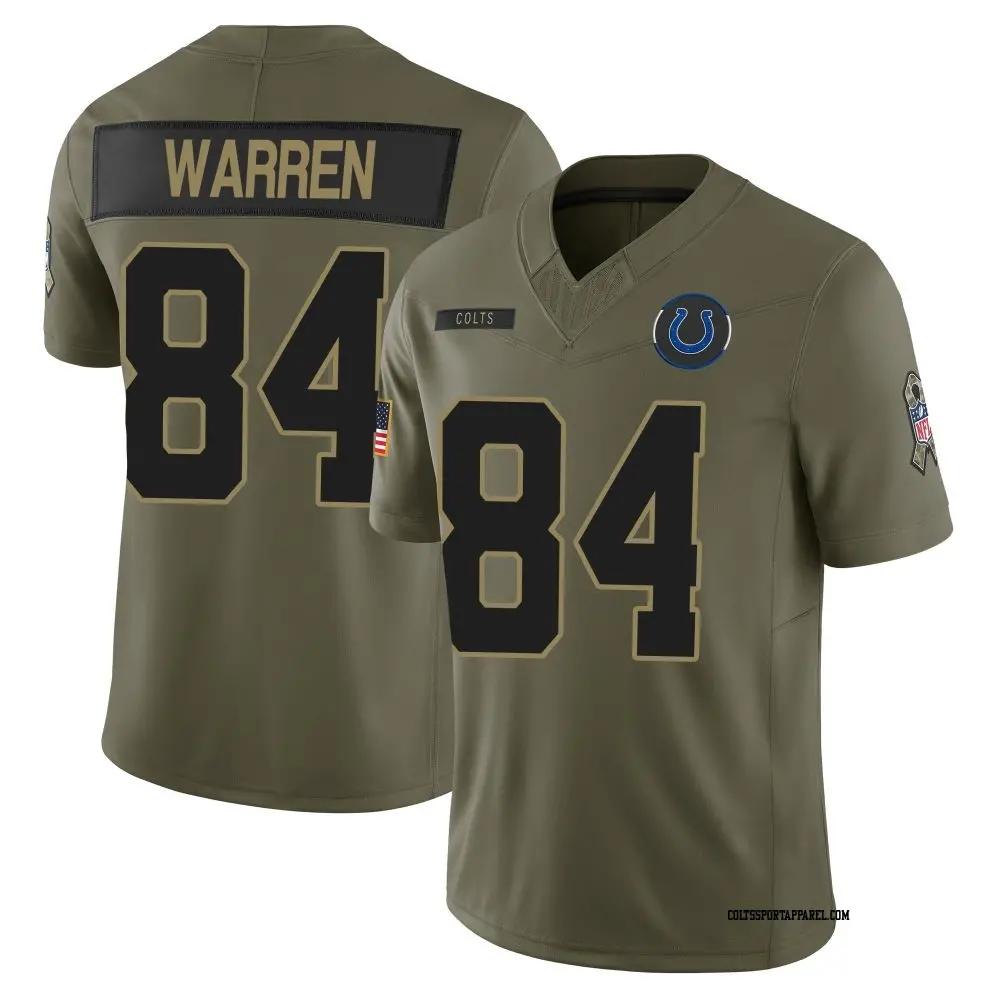 Mens Indianapolis Colts #84 Tyler Warren 2025 Salute to Service Limited Jersey - Olive