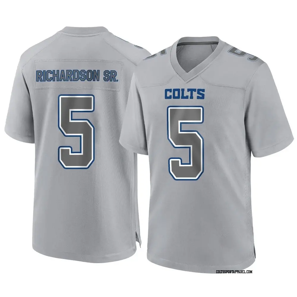 Mens Indianapolis Colts #5 Anthony Richardson Sr Gray Atmosphere Fashion Game jersey 