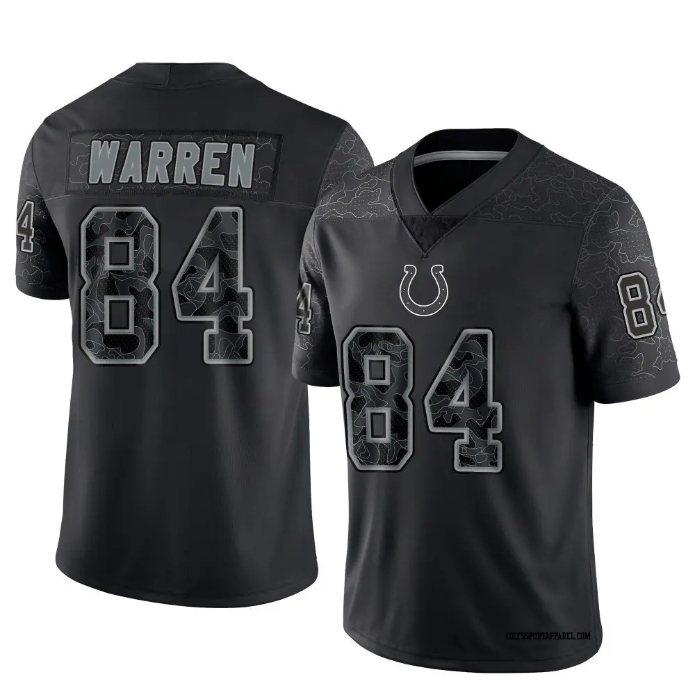 Mens Indianapolis Colts #84 Tyler Warren Black Rflctv Limited Jersey