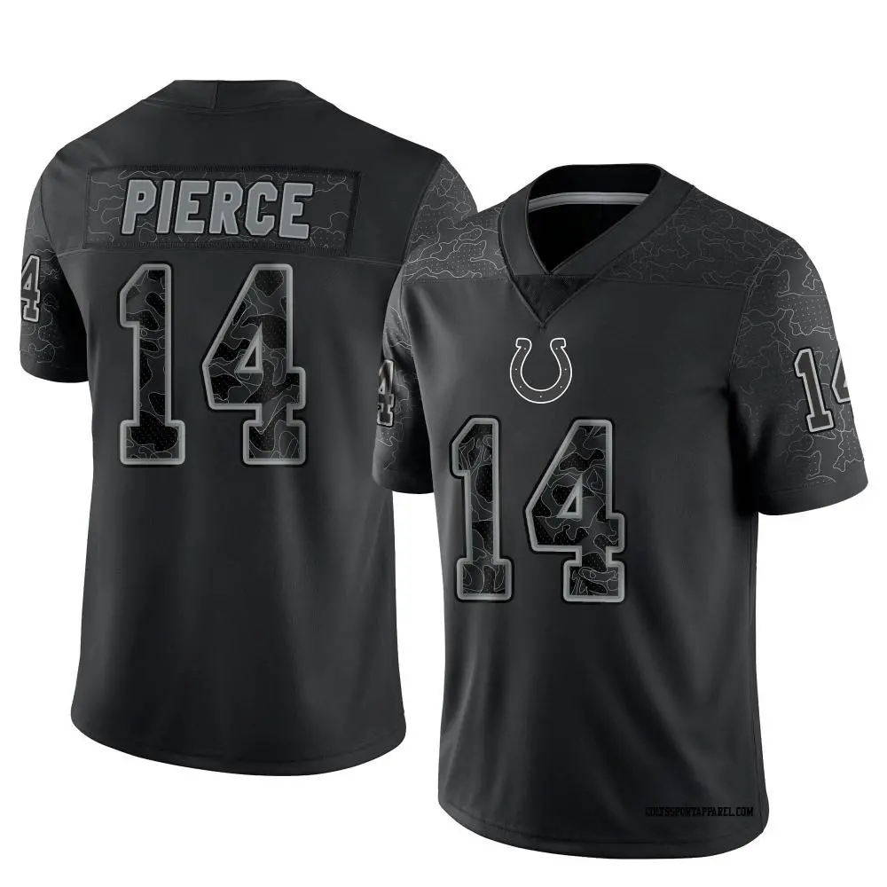 Mens Indianapolis Colts #14 Alec Pierce Black Rflctv Limited Jersey