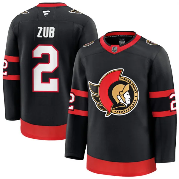 Men's Ottawa Senators #2 Artyom Zub Fanatics Home Black Player Jersey