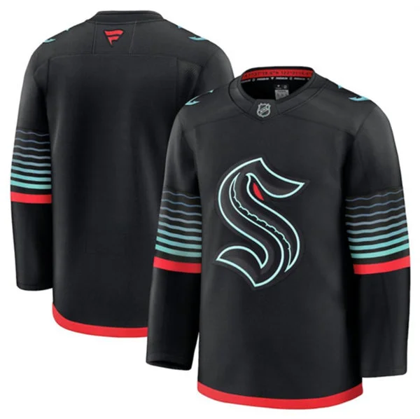 Men's Seattle Kraken Blank Black Alternate Glow-In-The-Dark Premium Team Jersey