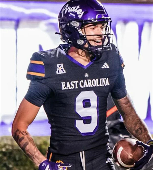 East Carolina Pirates #9 Anthony Smith 2025 Black Football Game Jersey