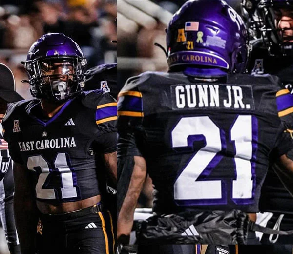 East Carolina Pirates #21 Marlon Gunn Jr. 2025 Black Football Game Jersey